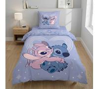 Aymax - Juego de cama infantil de Stitch & Angel, 1 persona, funda nórdica de 140 x 200 cm + funda de almohada de 65 x 65 cm