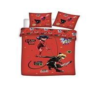 Aymax Juego Ropa de Cama 90cm Ladybug y Cat Noir: Funda para Nórdico y Funda de Cojín