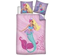 AYMAX S.P.R.L Parure de Lit réversible Barbie Sirène - Rose - 140 cm x 200 cm