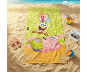 Aymax, Toalla de Playa Bob Esponja - 100% Algodón Nickelodeon | 70 x 140 cm | Playa, Piscina & Vacaciones