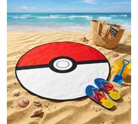 Aymax, Toalla de playa redonda Pokémon Pokemon Pokeball - Ø 130 cm - 100% poliéster - Licencia oficial