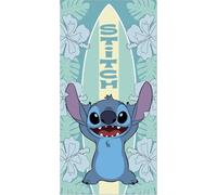 Aymax Toalla Playa Piscina BAÑO Stitch con Tabla de Surf de Lilo y Stitch - 140 x 70cm Certificado Calidad: Oeko-Tex
