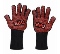 Aymzbd Guantes para Horno Resistentes al, BBQ Rojo | tejido extendido, Guantes para parrilla, Asado al libre, Para cocineros caseros