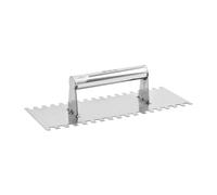 Aymzbd Paleta de Enlucido de Acero, Paleta de Acabado con Dientes, Masilla, Paleta de Hormigón, Esparcidor con Muescas, Paleta de Paneles de Yeso para Azulej, 28CM