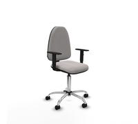 Aýna cp similpiel blanco brazos 1d base cromada ruedas nailon 50mm