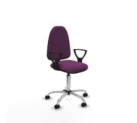 Aýna cp similpiel morado brazos fijos base cromada ruedas autofrenant