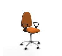 Aýna cp similpiel naranja brazos fijos base cromada ruedas nailon 50m