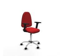 Aýna cp similpiel rojo brazos 2d base cromada ruedas nailon 50mm