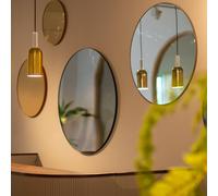 AYTM Espejo Circum, transparente/marrón grisáceo, Ø 70 cm, cristal, madera