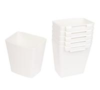 AYVANBER Paquete de 6 portavasos colgantes para carrito rodante, accesorios, ganchos, suministros de manualidades para carrito utilitario rodante, carrito de almacenamiento delgado (blanco)