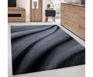 Ayyildiz Alfombras modernas y de diseño Negro 80x150 cm Alfombra de negra con un efecto drapeado fluido que recuerda al tejido satinado contemporáneo, suave, 12 mm
