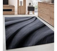 Ayyildiz Alfombras modernas y de diseño Negro 80x300 cm Alfombra de negra con un efecto drapeado fluido que recuerda al tejido satinado contemporáneo, suave, 12 mm