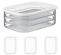 Áz ÁSZATOR Tupper Embutido Nevera + 2 Tapas Extra, Tupperware Organizador de Nevera Apilable 1650ml - Tapers Para Comida Juntos o Separados, Porta Embutidos, Fiambre y Almacenamiento de Carne