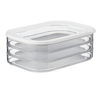 Áz ÁSZATOR Tupper Embutido Nevera 3 Niveles, Tupperware Organizador de Nevera Apilable 1650ml, Tapers Para Comida con Tapa Superior, Porta Embutidos, Fiambre y Almacenamiento de Carne