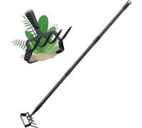 Azada y cultivador de jardín ajustable 2 en 1, 134 cm de largo con 4 púas duraderas para eliminar eficazmente las malas hierbas y aflojar el suelo, herramienta esencial de jardinería