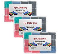 AZDelivery 3 x Set de Tubo Termoretractil 560 piezas. Tubos Termorretráctiles de 5 colores, Funda Termoretractil para Cables Contraccion 2:1, Envoltura de Alambre en 12 tamaños con E-Book incluido!