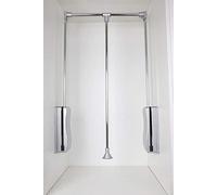 AZERODESIGN -Perchero-Colgador Ropa Vestidor o Armario- Perchero Abatible-Barra Armario Extensible Hasta 1150 mm -Resistente 15Kg- Color Gris Acabado Cromado-Fácil Instalación-Material Acero