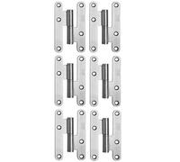 AZERODESIGN-Pernio Bisagras Puertas Madera Interior- Bisagras para Puertas- Material Acero sin Remates -Pack de 6 Unidades- Medidas 95 x 54 mm-Cantos Redondos-Distintos Acabados(DERECHA, ACERO INOX)