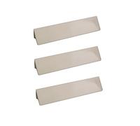 AZERODESIGN-Tiradores Armarios-Pack de 3UD-Tiradores de Muebles-Tirador Armario Cocina y Baño-Manilla para Cajones-Disponible en varias medidas y tonalidades- (160mm-NIQUEL SATINADO)