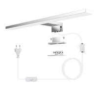 Azhien Lámpara de Espejo Baño LED 10W 820lm,Blanco Neutro 4000K Lámpara LED de Pared con Enchufe,Montaje 3 en 1,40CM IP44 Aplique de Baño Espejo para Armario con Espejo,230V,400mm