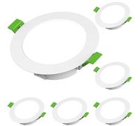 Azhien LED Foco Empotrable 230V,4W Focos de Techo IP44 Juego de 6,68-75 mm Diámetro de Instalación,440LM LED Luces Empotrables,Blanco Frío 6500K Plano Spot,Ideal para el Hogar,Baño
