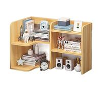 AZHKJKZH Estantería Libros Estantería con Gabinete De Escritorio 2 Estantes Suministros Oficina Organizador Accesorios Estante Exhibición Salón Dormitorio(Natural,64 * 34 * 48CM)