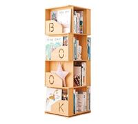 AZHKJKZH Estantería Libros Estantería Giratoria De 360°, Cuadrada, Estanterías Madera Maciza, Pie para Oficina En Casa Salón Dormitorio(4 Tier)
