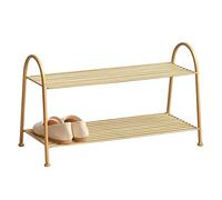 AZHKJKZH Mueble Estante De Metal para Zapatos, Almacenamiento, Independiente Hierro, Soporte para para Entrada, Sala Estar, Dormitorio, Pasillo Organizador Calzado(Gold,2 Tier)