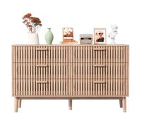 AZJSAHAH Cómoda con 6 cajones, comodas y cajoneras Dormitorio, cómoda con Mucho Espacio de Almacenamiento, para Dormitorio, salón, Pasillo, Oficina, Organizador(Color Madera Natural-b(6 Cajones))