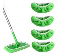 Azlanway Paños reutilizables para mopa Swiffer Sweeper, 4 unidades, 25,5 x 11,5 cm, lavables, para uso en seco y húmedo, para suelos duros y azulejos