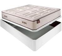 Aznar Colchón HR Visco 27 Cm Extra Firme Transpirable con Canapé Abatible De Madera Tapa 3D Transpirable Altura Total 34 Cm Color Blanco Descanso Completo Alta Comodidad Tamaño 150x200cm
