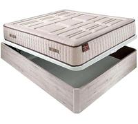 Aznar Colchón HR Visco 27 Cm Extra Firme Transpirable con Canapé Abatible De Madera Tapa 3D Transpirable Altura Total 34 Cm Color Gris Descanso Completo Alta Comodidad Tamaño 150x200cm