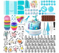 AZOMKER Plato Giratorio Para Tartas, Boquillas Manga Pastelera, Manga Pastelera, Base Giratoria Tartas, Reposteria y Pasteleria, Reposteria Utensilios, Kit Reposteria (307 piezas)
