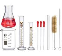 Azomor®: Juego completo de vasos de vidrio para experimentos de laboratorio y educativos