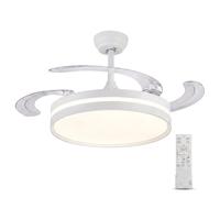 azorex Ventilador de Techo Rectátil con Luz LED, Silencioso con Mando a Distancia, 6 Velocidades, 3 Temperaturas de Color, Función Verano e Invierno, para Salón, Dormitorio y Comedor (Blanco perla)