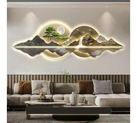 AZQOHMIS Decoración de Pared 3D Arte de Pared con luz LED Lámpara Shaw
