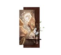 AZQOHMIS Decoración de Pared 3D con Luces LED, Moderno Paisaje de montaña con Textura de Arenisca, Arte Colgante sin Marco para Sala de Estar, Dormitorio, recibidor (marrón, 120x60cm/47.2x23.6in)
