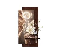 AZQOHMIS Decoración de Pared 3D con Luces LED, Paisaje de montaña Moderno con Textura de Arenisca, Arte Colgante sin Marco para Sala de Estar, Dormitorio, recibidor (marrón-b, 80x40cm/31.5x15.7in)