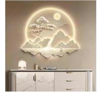 AZQOHMIS Decoración de Pared 3D, esculturas de Pared Modernas de Metal, esculturas Colgantes para decoración de Dormitorio, Sala de Estar, Comedor, decoración de Pared de Dormitorio/1