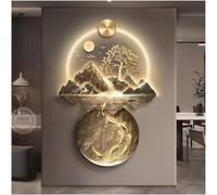 AZQOHMIS Decoración de Pared, esculturas de Pared, Arte para Colgar en la Pared con luz LED, decoración Oriental, Pintura Tradicional China para Colgar en la Pared (tamaño: 50x70cm/19.68x27.56in)