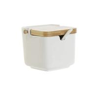 Azucarero de Cerámica con Tapa de Madera - Plushome