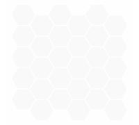 Azulejo Hexagonal 50 piezas blanco 30 x 30 cm Adhesivo | Poliuretano y PET, acabado brillante, bordes superpuestos, cortable con cortador, cocina, baño