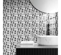 Azulejos Adhesivos Cocina 20x20 cm Mármol Gris Y Negro Azulejos Adhesivos Baño Baldosas Vinilo Cocina Impermeable Vinilo Pared Hogar Decoración Azulejos Adhesivos 10 Piezas