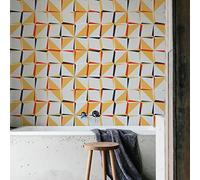 Azulejos Adhesivos Cocina Geometría Roja Naranja Azulejos Adhesivos Baño Impermeables Baldosas Adhesivas Pared para Gabinete Muebles Decoración Vinilo Adhesivo Pared Cocina 20x20cm /12 Piezas