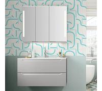 Azulejos Adhesivos Cocina Línea Azul Azulejos Adhesivos Baño Impermeables Baldosas Adhesivas Pared para Gabinete Muebles Decoración Vinilo Adhesivo Pared Cocina 20x20cm /36 Piezas
