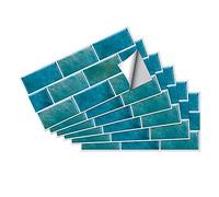 Azulejos Adhesivos Turquesa Azul Vinilos Cocina Azulejos Antisalpicaduras Vinilos Baño Azulejos Impermeable Vinilos de pared Decorativos Pintura para Azulejos Adhesivo de Pared 15x30cm/6 pcs