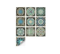 Azulejos vintage autoadhesivos Wal, Adhesivos de pared de azulejos retro multicolor 10-20 cm 10 piezas(Color 27,20cmX20cmX10pcs)