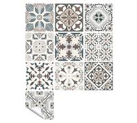Azulejos vintage autoadhesivos Wal, Adhesivos De Pared De Azulejos Retro Multicolor Paquete De 10 10cm/15cm/20cm(Color 12,20cmX20cmX10pcs)