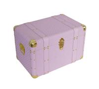 B Baosity Baúl Decorativo PU Compacto Arcón con Asa Transporte Fácil Limpiar Baúl con Cierre Frontal Metálico para Vestidor, Vehículo, Púrpura