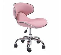 B Baosity Silla de Belleza Ajustable con Asiento Acolchado y Respaldo Bajo Taburete Giratorio Profesional con Base Metálica y Elevación Hidráulica Adecuada para Salón Consultorio SPA y Tocador, Beige